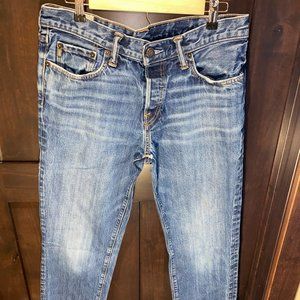 A&F Straight-Cut Medium Wash Jeans